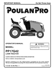Poulan PP17G42 Owner Manual