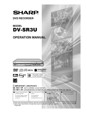 Sharp SR3U Operation Manual