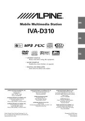 Alpine IVA D310 Owners Manual