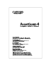 Clifford AvantGuard 4 Owners Guide