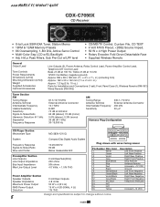 Sony CDX-C7050X Product Guide / Specifications