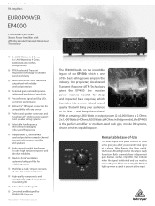 Behringer EP4000 Product Information Document