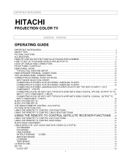 Hitachi 61SDX01B Owners Guide