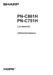 Sharp PN-C861H PN-C751H | PN-C861H Operation Manual