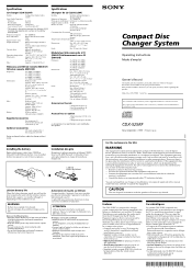 Sony CDX-525RF Operating Instructions  (primary manual)