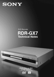 Sony RDR-GX7 Technical Notes