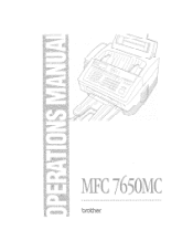 Brother International MFC-7650MC Users Manual - English