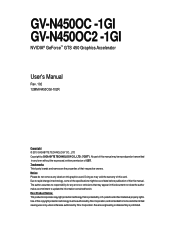 Gigabyte GV-N450OC2-1GI Manual