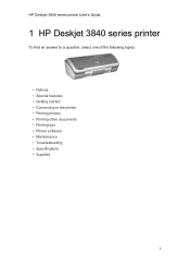 HP Deskjet 3840 HP Deskjet 3840 Printer series - (Macintosh OS 9) User's Guide