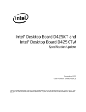 Intel D425KT D425KT and D425KTW Specification Update