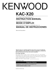 Kenwood KAC X20 Instruction Manual