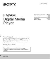 Sony DSX-A30 Operating Instructions