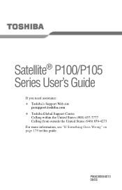 Toshiba Satellite P100 User Guide
