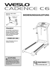 Weslo Cadence C6 Treadmill German Manual