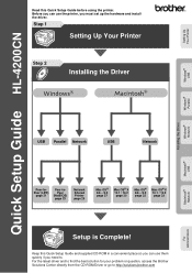 Brother International 4200CN Quick Setup Guide - English