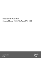 Dell Inspiron 16 Plus 7630 Owners Manual- NVIDIA GeForce RTX 4060