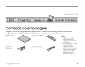 Lenovo ThinkPad A30 Portuguese - A30 Series Setup Guide