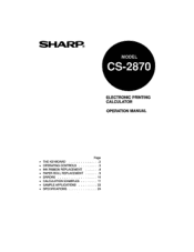 Sharp CS-2870 CS-2870 Operation Manual