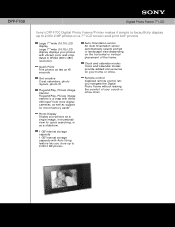 Sony DPP-F700 Marketing Specifications