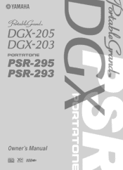 Yamaha 205 DGX203/205 and PSR293/295 English Owners Manual