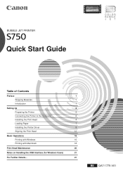 Canon S750 S750 Quick Start Guide