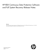 HP RDX1000 Internal Removable Disk Backup System Plus 2RDX1000 HP RDX CDP and FSR release notes (5697-2691, July 2013)