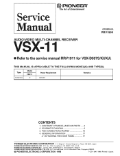 Pioneer VSX-11 Service Manual