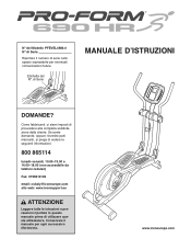 ProForm 690 Hr Elliptical Italian Manual