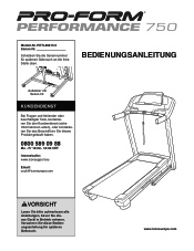 ProForm Performance 750 Treadmill German Manual