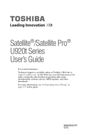Toshiba Satellite U925T-S2130 User Guide
