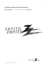 Zenith Z50PX2D Operating Guide