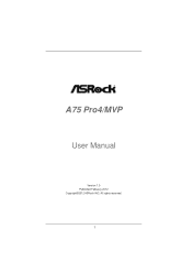 ASRock A75 Pro4/MVP User Manual