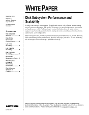 Compaq 312134-B21 Disk Subsystem Performance and Scalability