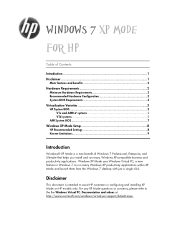 HP 8000 Windows 7 XP Mode for HP