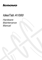 Lenovo A1000 Hardware Maintenance Manual - IdeaPad A1000 Tablet