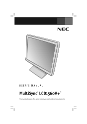 NEC LCD1560V-BK MultiSync LCD1560V+ User's Manual