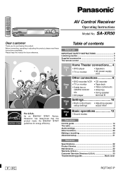 Panasonic SA-XR50S SAXR50 User Guide