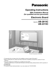 Panasonic UB-2815C Operating Instructions