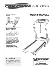 ProForm Lx360 Treadmill English Manual