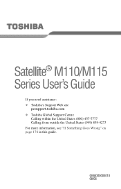 Toshiba M115 S1061 Toshiba Online Users Guide for Satellite M115