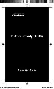 Asus PadFone A80 PadFone Infinity Quick Start Guide English