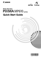 Canon PIXMA MP610 MP610 series Quick Start Guide