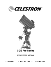 Celestron CGE Pro 1400 FASTAR Computerized Telescope CGE Pro Series Manual