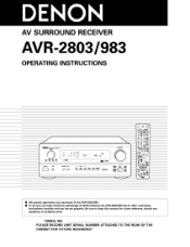 Denon AVR-2803S Operating Instructions