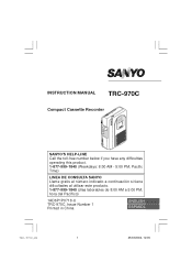 Sanyo TRC970C Owners Manual