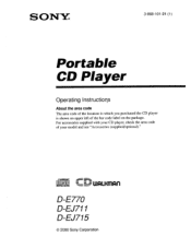 Sony D-EJ715 Primary User Manual