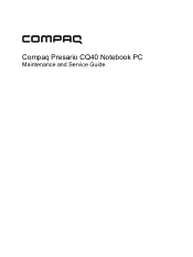 Compaq Presario CQ40-100 Compaq Presario CQ40 Notebook PC - Maintenance and Service Guide