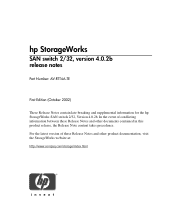 HP StorageWorks 2/32 SAN switch 2/32, version 4.0.2b release notes