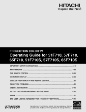 Hitachi 51F710 Owners Guide