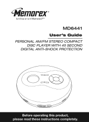 Memorex MD6441SP User Guide